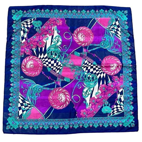 Berkshire Multicolor Abstract Women’s Square Scarf - Picture 1 of 7